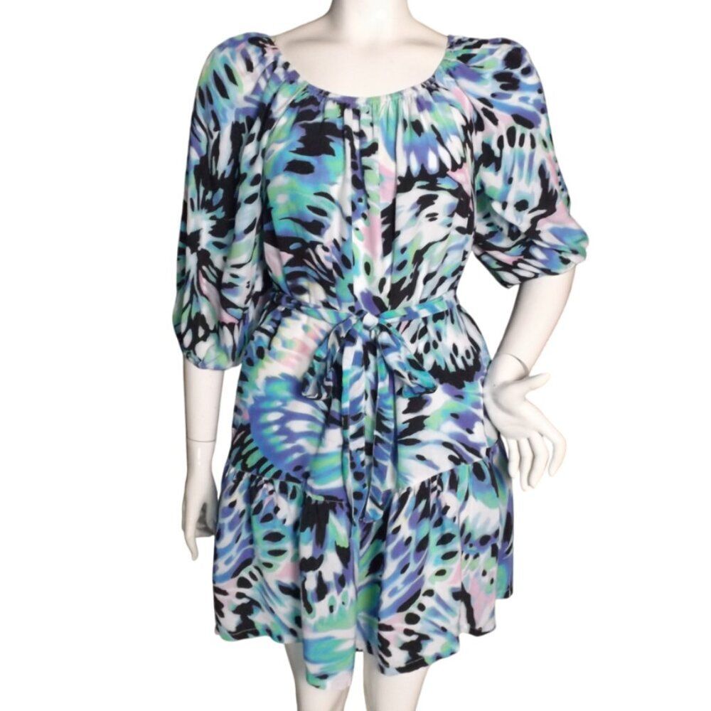 TOMMY BAHAMA Dress/Cover-up, S, Blue, On/Off shoulder, Stretchy neck, Short/mini